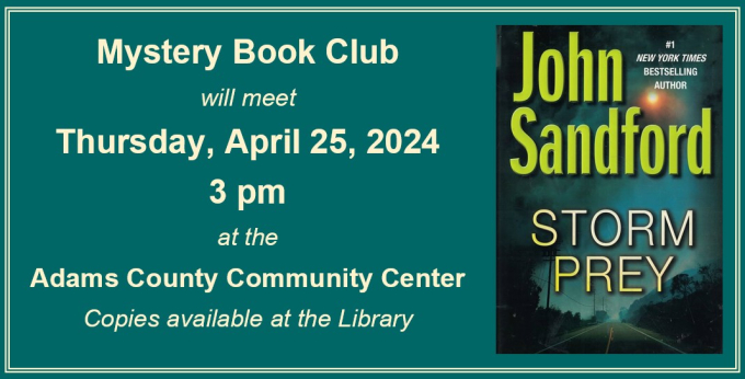Mystery Book Club for April 2024
